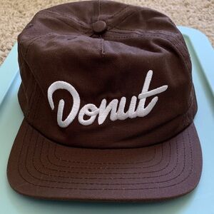 Donut Brown Hat with White Embroidery